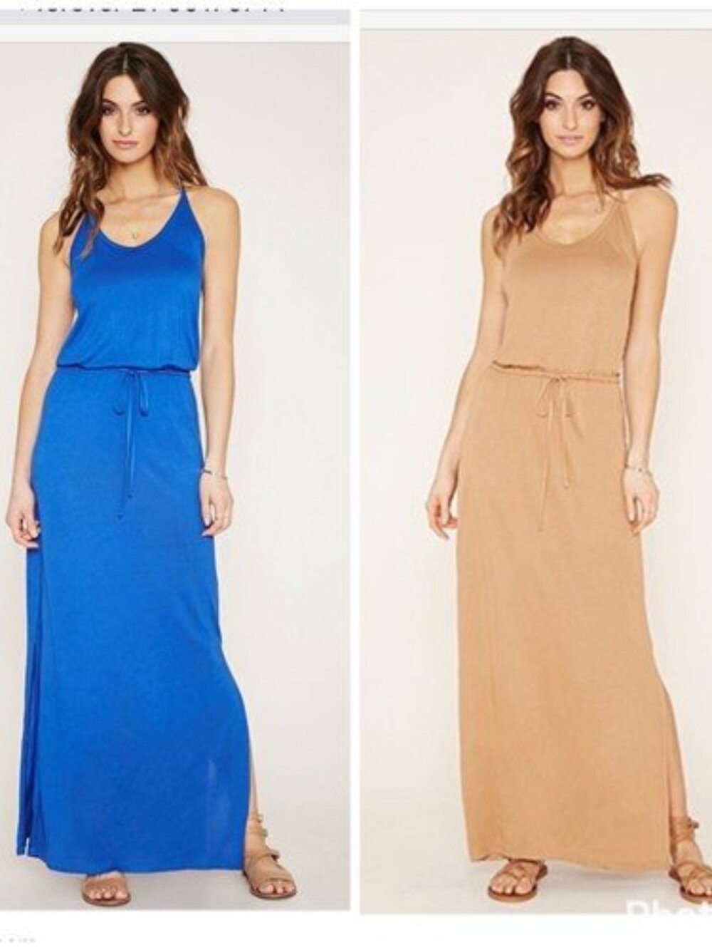 Forever 21 Royal Blue Contemporary Cami Maxi Dress Small S